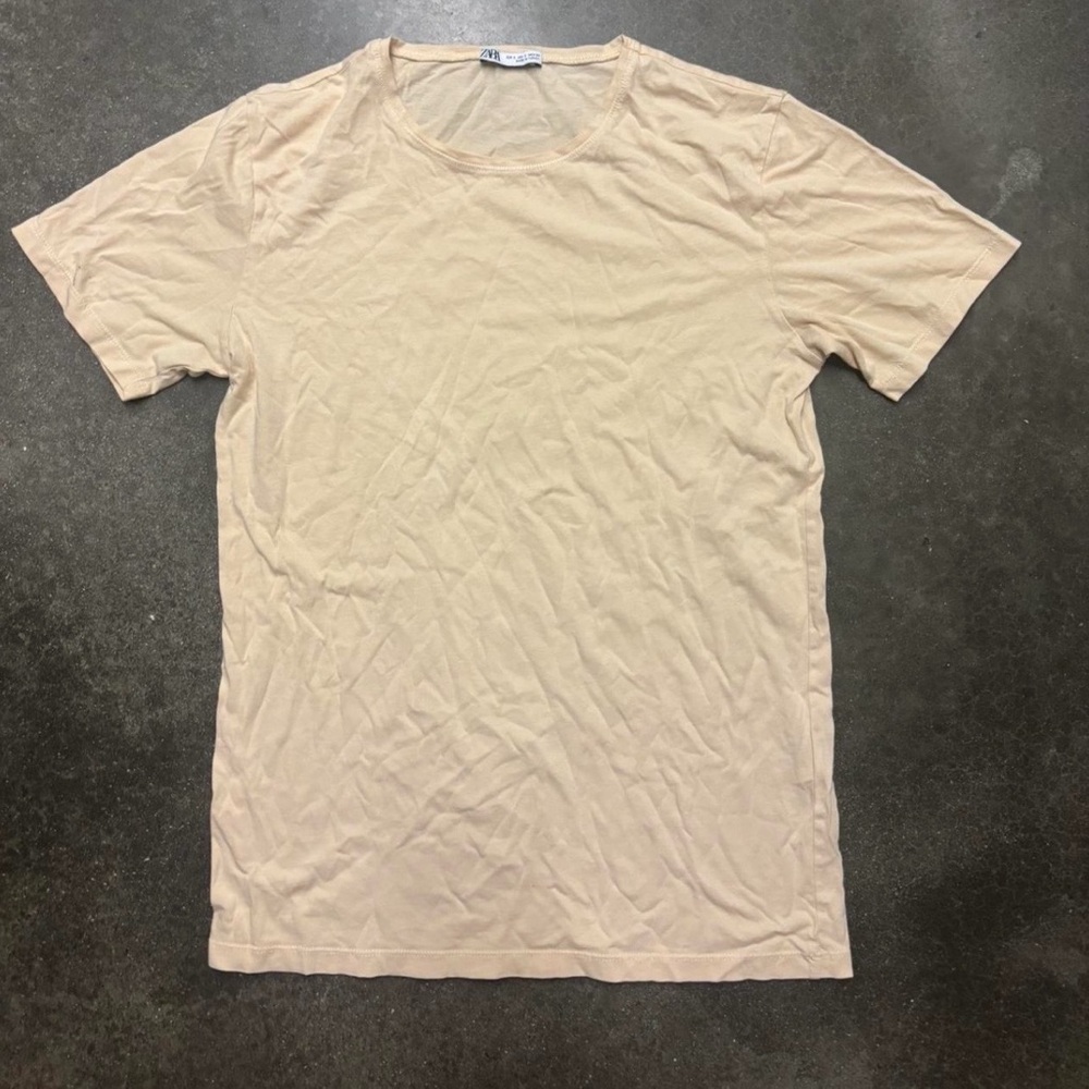Men's Beige Slim-Fitting T-Shirt